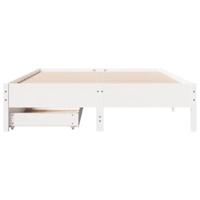 Bedframe zonder matras massief grenenhout wit 160x200 cm - thumbnail