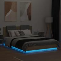 Bedframe met hoofdbord en LED sonoma eikenkleurig 120x200 cm - thumbnail