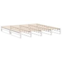 Bedframe zonder matras massief grenenhout wit 180x200 cm - thumbnail