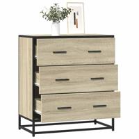 Dressoir 68x35x76 cm bewerkt hout en metaal sonoma eikenkleur - thumbnail