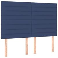Boxspring met matras stof blauw 140x200 cm - thumbnail
