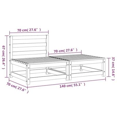 Tuinbank zonder armleuningen met voetenbank massief grenenhout Tuinbank zonder armleuningen met voetenbank massief grenenhout
