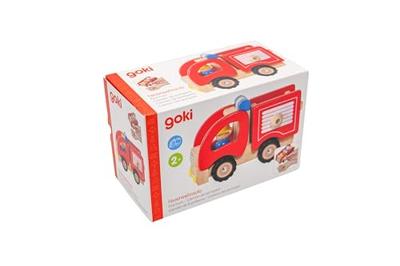 Goki houten brandweerauto