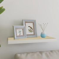 Wandschap zwevend 60x23,5x3,8 cm MDF eikenkleurig en wit - thumbnail