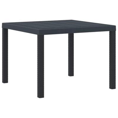 Tuintafel 100x100x73 cm poly rattan antraciet