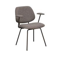 LABEL51 Eetkamerstoel Loreto - Mushroom - Royal Boucle - Brons Metalen Frame - thumbnail