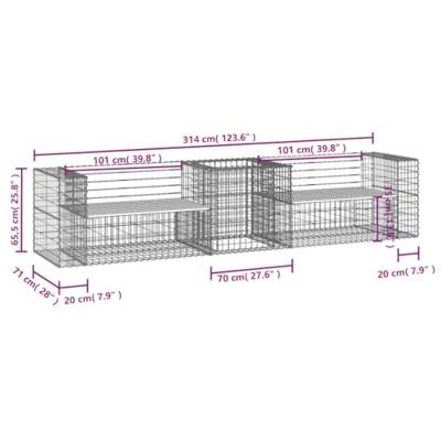 Tuinbank met schanskorf geïmpregneerd grenenhout