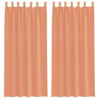 Gordijnen voile met lussen 2 st terracotta 140x225 cm - thumbnail