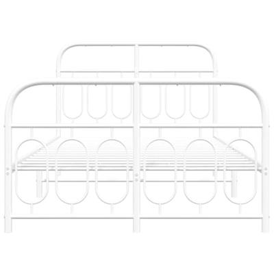 Bedframe met hoofd- en voeteneinde metaal wit 120x200 cm - thumbnail
