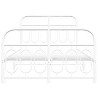 Bedframe met hoofd- en voeteneinde metaal wit 120x200 cm - thumbnail