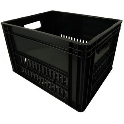 Kunststof Fietskrat 40 Liter voor Voordrager - Zwart