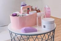 HAN HA-1200-86 Toolbox Loft Mobiele Organiser Flamingo Roze 4 Vakken Met Uitneembaar Plateau Sneeuw Wit - thumbnail