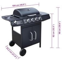 VidaXL Gasbarbecue 4+1 kookzone zwart - thumbnail