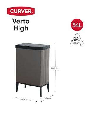 Vuilnisemmer Curver VERTO Grijs Plastic 54 L