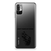 Xiaomi Redmi Note 10/10T 5G | Poco M3 Pro Silicone-hoesje Gun Don't Touch My Phone - thumbnail