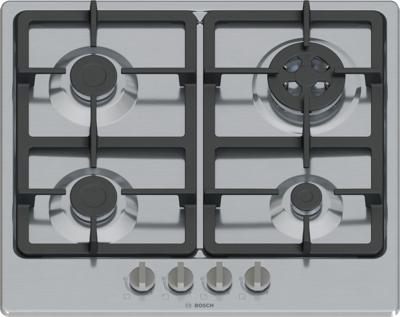 Bosch Serie 4 PGH6B5K90 kookplaat Roestvrijstaal Ingebouwd 60 cm Gaskookplaat 4 zone(s)