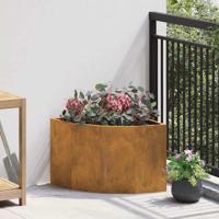 VidaXL Hoek plantbak roestig 45 x 45 x 35 cm cortenstaal - thumbnail