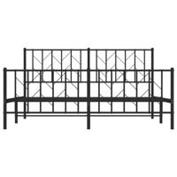 Bedframe met voetbord zonder matras metaal zwart 160x200 cm - thumbnail