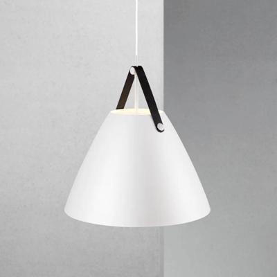 Hanglamp 'Strap 48' wit groot E27 fitting metaal leer 480mm DFTP Hanglamp 'Strap 48' wit groot E27 fitting metaal leer 480mm DFTP