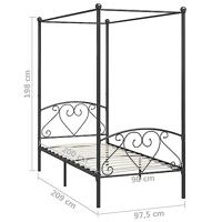 Hemelbedframe metaal grijs 90x200 cm - thumbnail