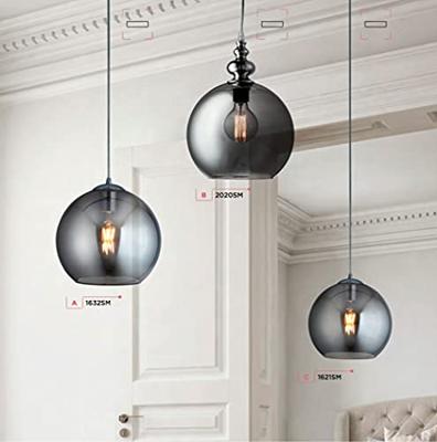 Searchlight Glazen hanglampBalls Ø 25cm chroom met smoke glas - 1621SM