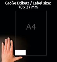 Avery-Zweckform 3474-200 70 x 37 mm Papier Wit 5280 stuk(s) Permanent hechtend Universele etiketten 220 vel DIN A4 - thumbnail