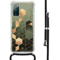 Samsung Galaxy S20 FE hoesje met koord - Kubus groen - thumbnail