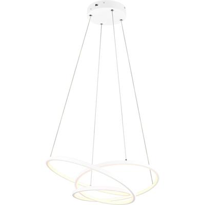 LED Hanglamp - Trion Alvin - 34W - Aanpasbare Kleur - Dimbaar - Rond - Mat Wit - Metaal