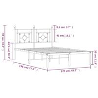 Bedframe met hoofdbord metaal wit 120x190 cm - thumbnail