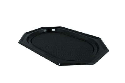 Catering schalen achthoekig 45cm zwart PET Catering schalen achthoekig 45cm zwart PET