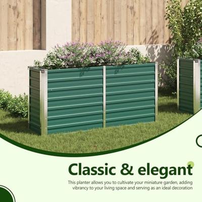 VidaXL Plantenbak verhoogd 160x40x77 cm gegalvaniseerd staal groen VidaXL Plantenbak verhoogd 160x40x77 cm gegalvaniseerd staal groen