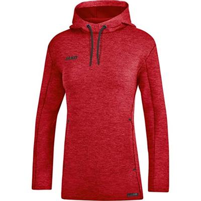 JAKO 6729D Sweater Met Kap Premium Basics Dames - Rood Gemeleerd - 34 - thumbnail