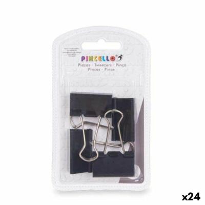 Klemmen Pincello Zwart Metaal Clip Groot (24 Stuks)