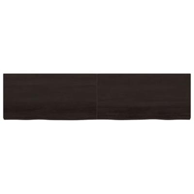 Wastafelblad 200x50x6 cm behandeld massief hout donkergrijs