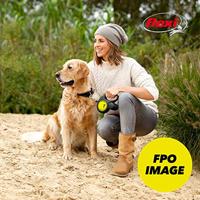Flexi USA Giant Neon intrekbare hondenriem (band), ergonomisch, duurzaam en klitvrij, voor honden tot 50 kg, 26 voet, groot, zwart - thumbnail