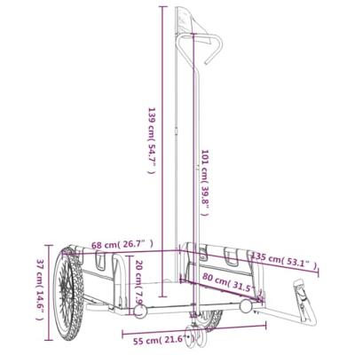 Fietstrailer oxford stof en ijzer grijs en zwart Fietstrailer oxford stof en ijzer grijs en zwart