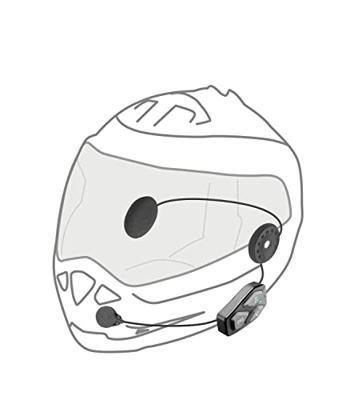 INTERPHONE COM3 - Enkel - Bluetooth 5.1 motorintercom voor motorhelmen, 32 mm koptelefoon, motorrijwielgebruik, afstand 500 meter, autonomie 10 uur, muziek, GPS, waterdicht IP67, universeel