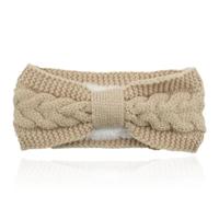 LGT JWLS Dames Hoofdband - Beige, Katoen met Fleece Voering en Kabelpatroon - thumbnail