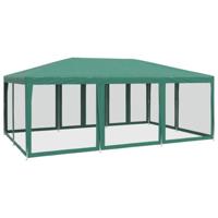Partytent met 10 mesh zijwanden 6x4 m HDPE groen - thumbnail