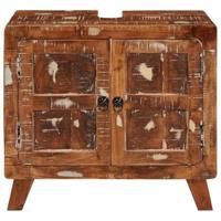 Badkamerkast met plank Massief gerecycled hout en Bewerkt hout - thumbnail