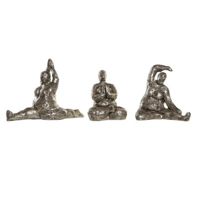 Decoratieve figuren DKD Home Decor 11 x 22,5 x 17 cm Gouden Yoga (3 Stuks)