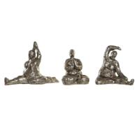 Decoratieve figuren DKD Home Decor 11 x 22,5 x 17 cm Gouden Yoga (3 Stuks) - thumbnail