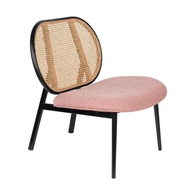 Zuiver Fauteuil 'Spike' Rotan en stof, kleur Roze