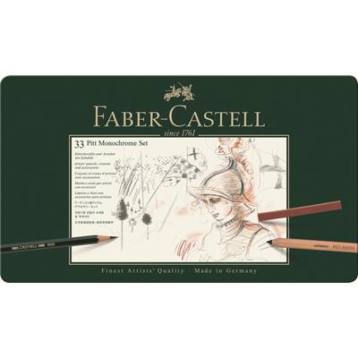 Faber Castell FC-112977 Pitt Monochrome Set Faber-Castell 33-delig Groot