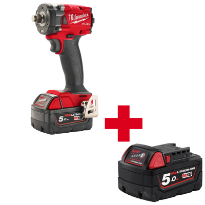 Milwaukee M18 FUEL™ FIW2F12-502X Compacte accu slagmoersleutel 339Nm 1/2" frictiering 18V 5.0Ah in HD-Box - 4933478444