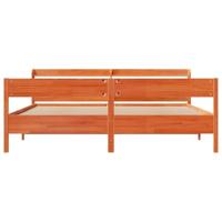 Bedframe zonder matras massief grenenhout wasbruin 180x200 cm - thumbnail