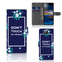 Sony Xperia 10 Portemonnee Hoesje Flowers Blue DTMP - thumbnail