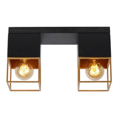 Lucide RIXT - Plafonnière - 2xE27 - Zwart