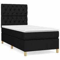 Boxspring met matras stof zwart 80x200 cm - thumbnail