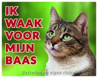 Katten Waakbord - Ik waak voor mijn baas Tabby - thumbnail